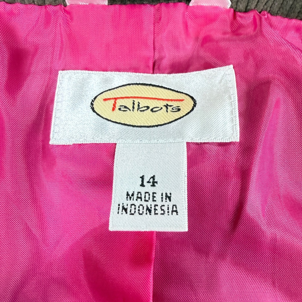 Talbots Corduroy Blazer Womens 14 Brown Stretch Jacket Academia Preppy VTG 00s - Picture 7 of 11